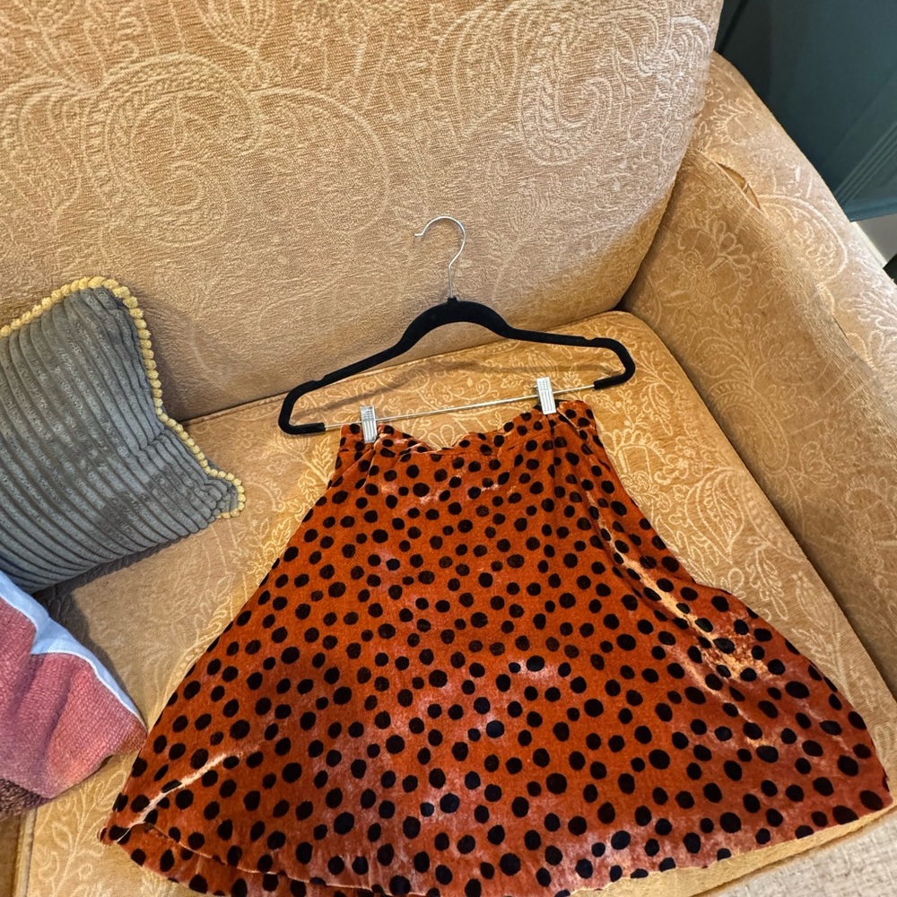 Madewell Velvet A-Line Skirt - Brown and Black